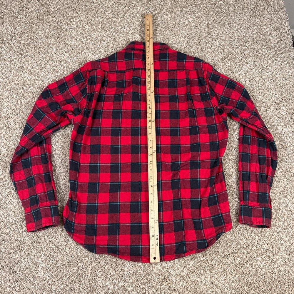 Bonobos Shirt Mens XL Red Black Plaid Flannel Button Up Long Sleeve Slim Fit - Picture 11 of 13